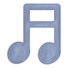 Music Note with Watercolor Illustration 