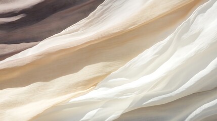 Obraz premium Draped fabrics in shades of beige brown and white