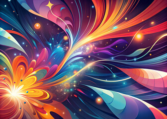 Obraz premium Abstract Floral Design with Glowing Lines and Swirls