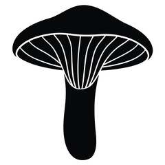 mushroom on black background