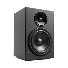 Fototapeta premium 3D Rendered Black Minimalist Speaker Isolated on White Background