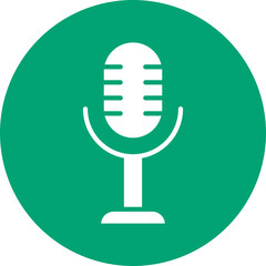 Microphone glyph circle icon