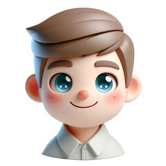 3D illustration of smiling people close up portraits set on white background.	