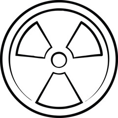 Fototapeta premium Radiation warning sign on white signifies nuclear hazard and radioactive danger
