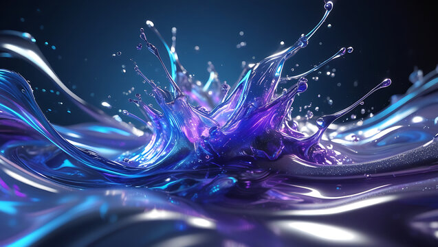 cool splattered splash liquid background, created by generative ai