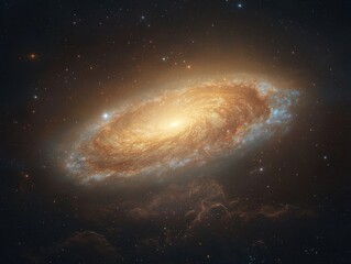 Fototapeta premium Galactic formation event outer space astronomy image cosmic environment wide angle view stellar evolution