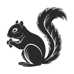 Obraz premium Elegance in Black Squirrel Silhouette Squirrel Icon