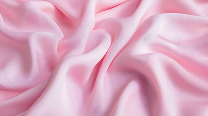 Obraz premium A close-up of the elegant curves and texture of light pink silk fabric 