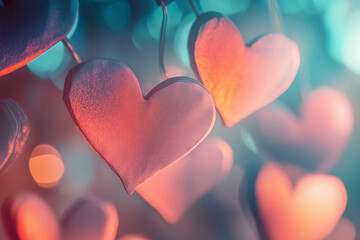 Heart-like shapes in soft gradients symbolizing warmth and compassion. Suitable for fundraising campaigns or awareness drives