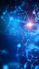 Obraz premium Abstract depiction of futuristic technology with geometric shapes and data