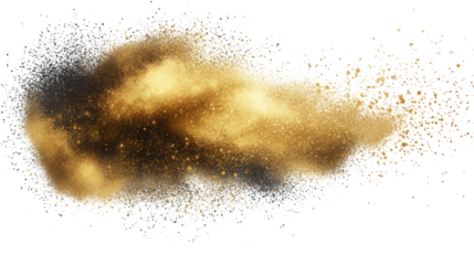 gold power splash paint watercolor isolated on white background