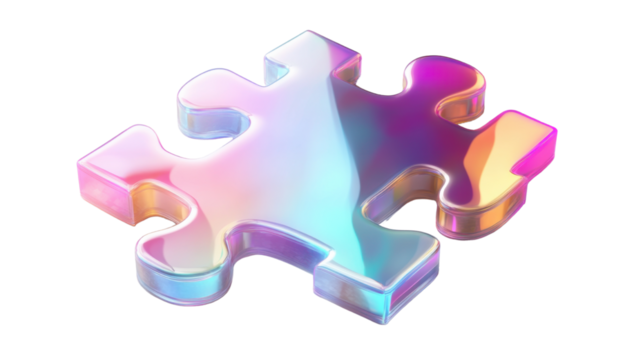 colorful puzzle pieces isolated on white background