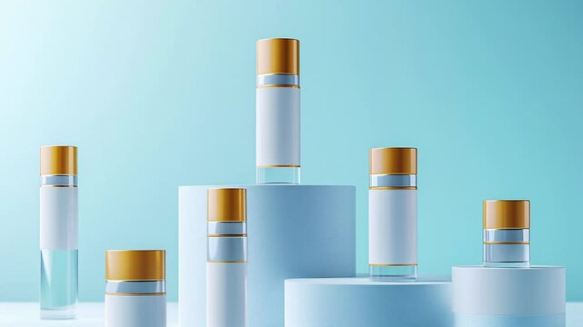 aluminum and plastic cosmetic tubes with blank labels, ready for branding or customization, placed on a clean