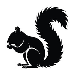 Obraz premium Elegance in Black Squirrel Silhouette Squirrel Icon