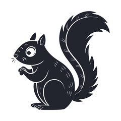 Obraz premium Elegance in Black Squirrel Silhouette Squirrel Icon
