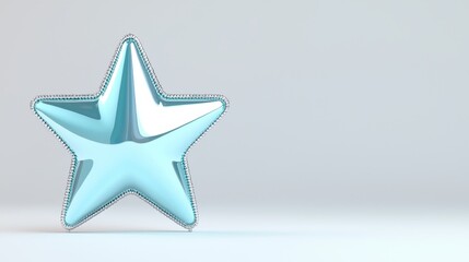 Obraz premium Elegant blue star decoration on minimalist background digital art studio setting modern aesthetic