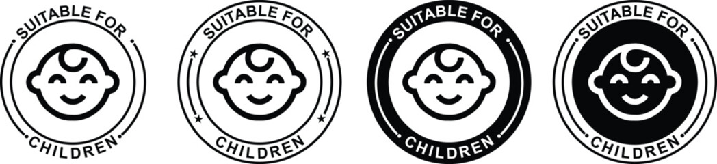 Obraz premium Children friendly labels. Suitable for babies stickers for babies products