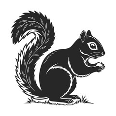 Elegance in Black Squirrel Silhouette Squirrel Icon