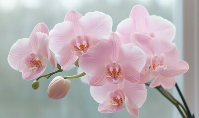 Delicate Pale Pink Orchids in Soft Light