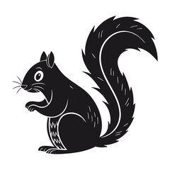 Obraz premium Elegance in Black Squirrel Silhouette Squirrel Icon