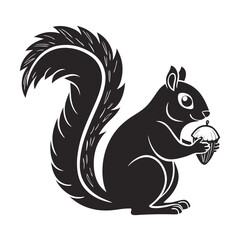 Obraz premium Elegance in Black Squirrel Silhouette Squirrel Icon