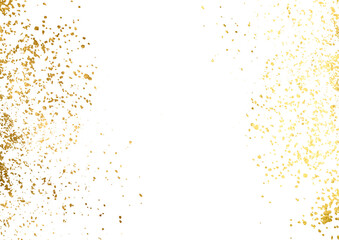 Gold Foil Splatter Glitter. Abstract Golden Glitter on transparent background. Luxury invitation card with gold glitter and glowing particles confetti for wedding ,product advertising,postcard