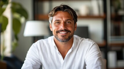 Focused Brazilian businessman engaged in online learning from his home office