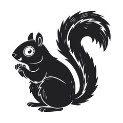 Obraz premium Elegance in Black Squirrel Silhouette Squirrel Icon