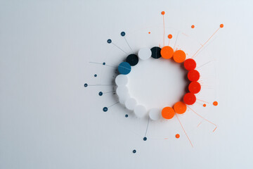 Circular chart showing data analysis and connections