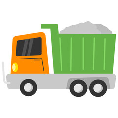Orange Dump Truck with Green Container