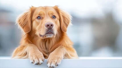 Winter adventures with a Nova Scotia retriever in rocky terrain