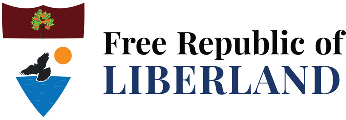 Free Republic of Liberland Flag Vector Illustration – Sovereign Nation Emblem with Official Colors and Coat of Arms. A micronation in Southeast Europe. Blockchain Governance country