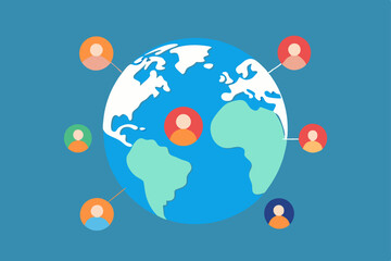 earth globe on the blue background