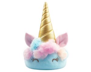 unicorn themed party hat featuring golden horn and pastel colors, perfect for celebrations and adding whimsical touch to any event