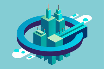 Obraz premium vector illustration of a city