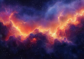 Obraz premium Colorful cosmic nebula fills the vast universe.