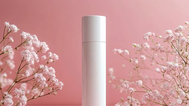 Blank white cosmetic tube with clean, empty space for text or design, perfect for packaging or branding projects.