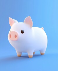 A cute white pig toy featuring a pink nose and legs, perfect for playtime or as a decorative piece for children&acirc;s rooms.