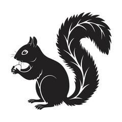 Obraz premium Elegance in Black Squirrel Silhouette Squirrel Icon