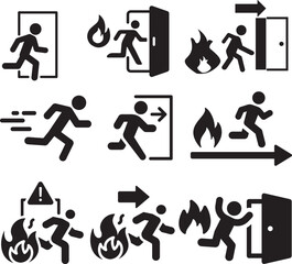 Printable vector illustration of fire exit icon