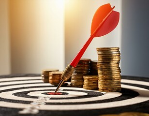 Achieving High Returns Concept with Dart on Goal