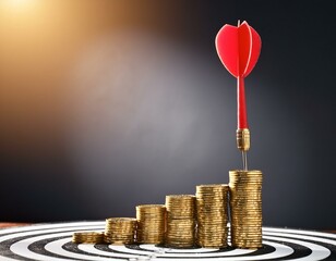 Investment Portfolio Growth Depicted with Coins