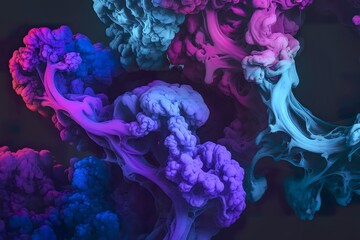 Fototapeta premium interplay of vibrant colors, predominantly shades of purple, blue, and pink