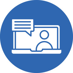 Online Lecture glyph circle icon