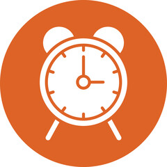 Alarm clock glyph circle icon