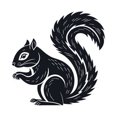 Obraz premium Elegance in Black Squirrel Silhouette Squirrel Icon