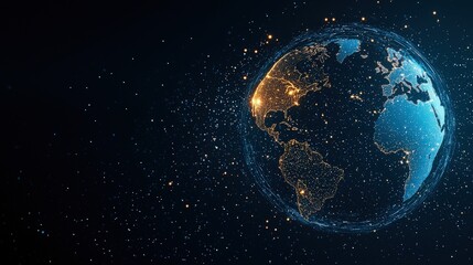 Stunning Earth Illustration in Cosmic Space Background
