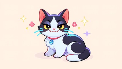 Fototapeta premium Cute cat on clear background