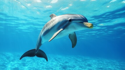 Majestic Dolphin in Azure Ocean Depths