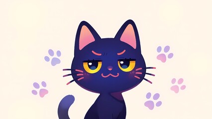Cute cat on clear background